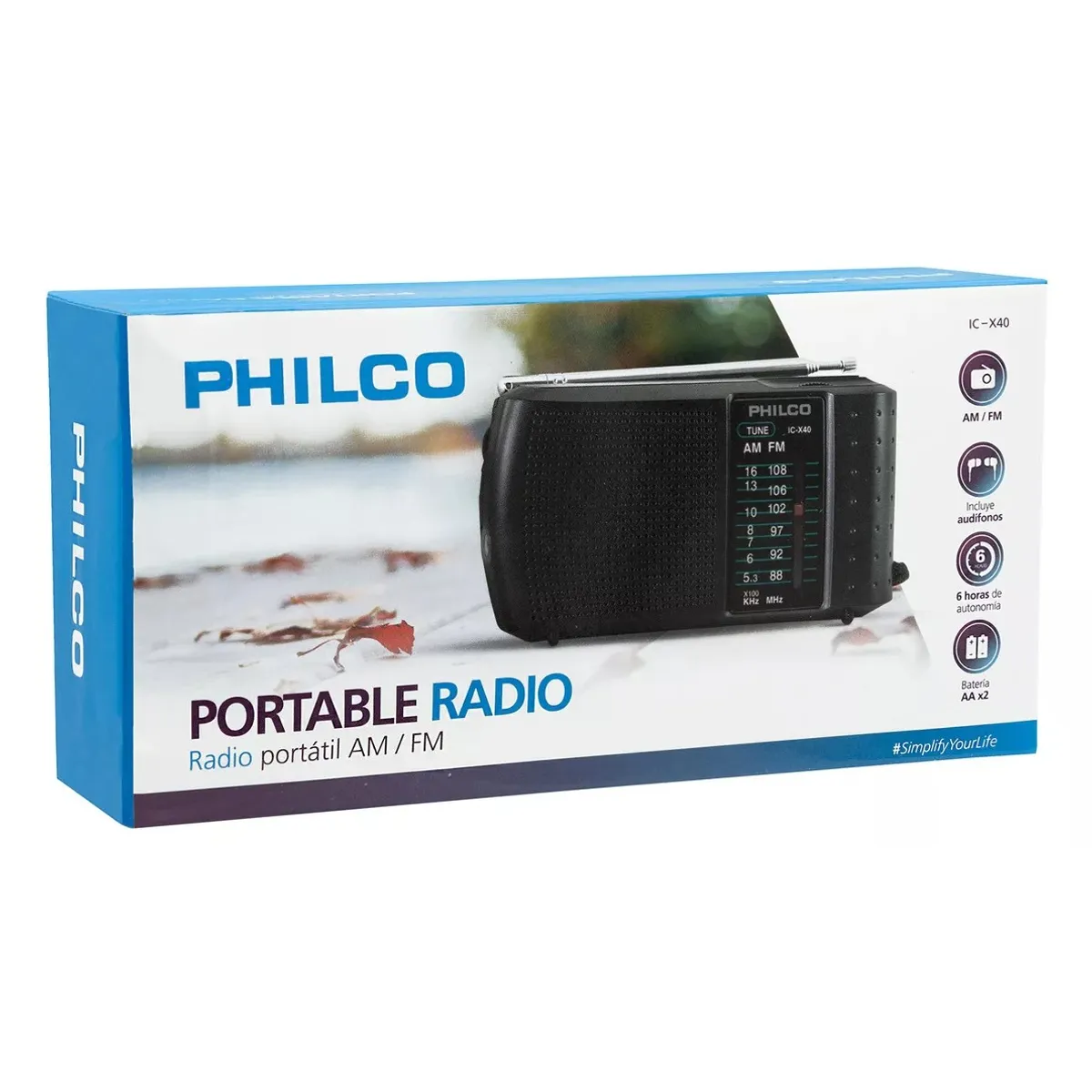 GENERICO - Radio Portátil Philco Icx40 Am/fm 2 Bandas Color Negro