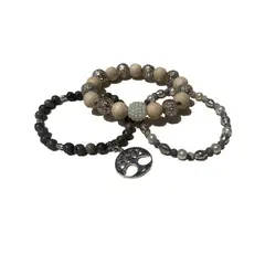 GENERICO - Pulseras Mujer Set 3 Piedras Naturales Colores – Árbol de la Vida