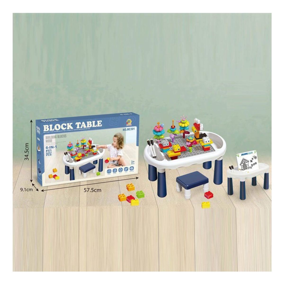 GENERICO - Mesa De Juego Infantil 49 Piezas 6 En 1