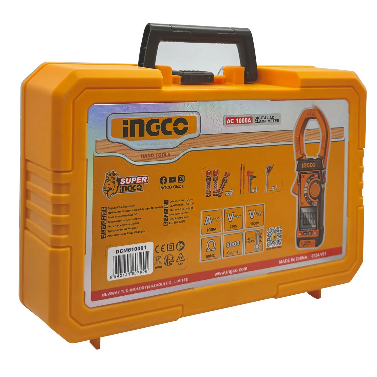 INGCO - Tester Tenaza Pinza Amperimetro Multimetro Digital Profesion