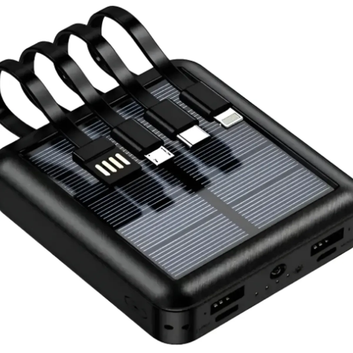 GENERICO - Bateria Portatil Externa 10.000 Mah 2 Usb Solar Power Bank Color Negro