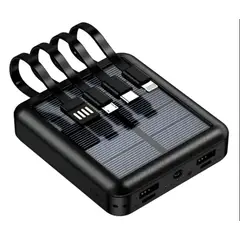 GENERICO - Bateria Portatil Externa 10.000 Mah 2 Usb Solar Power Bank Color Negro