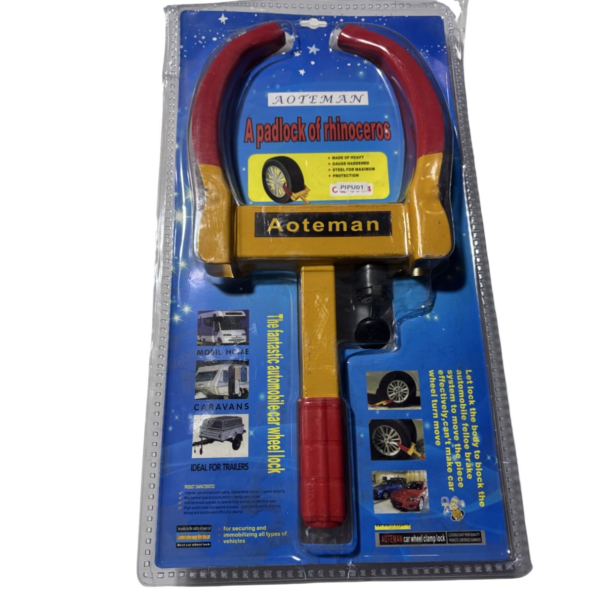 AAYO MODA - Traba Rueda Antirrobo para Auto  Candado de Seguridad Universal de Acero Reforzado