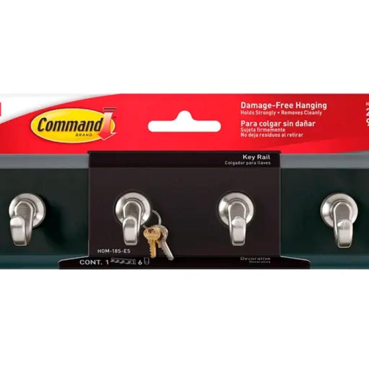 Colgador De Llaves Negro Command 3M HOM-18S-ES, marca 3M - Foto Principal