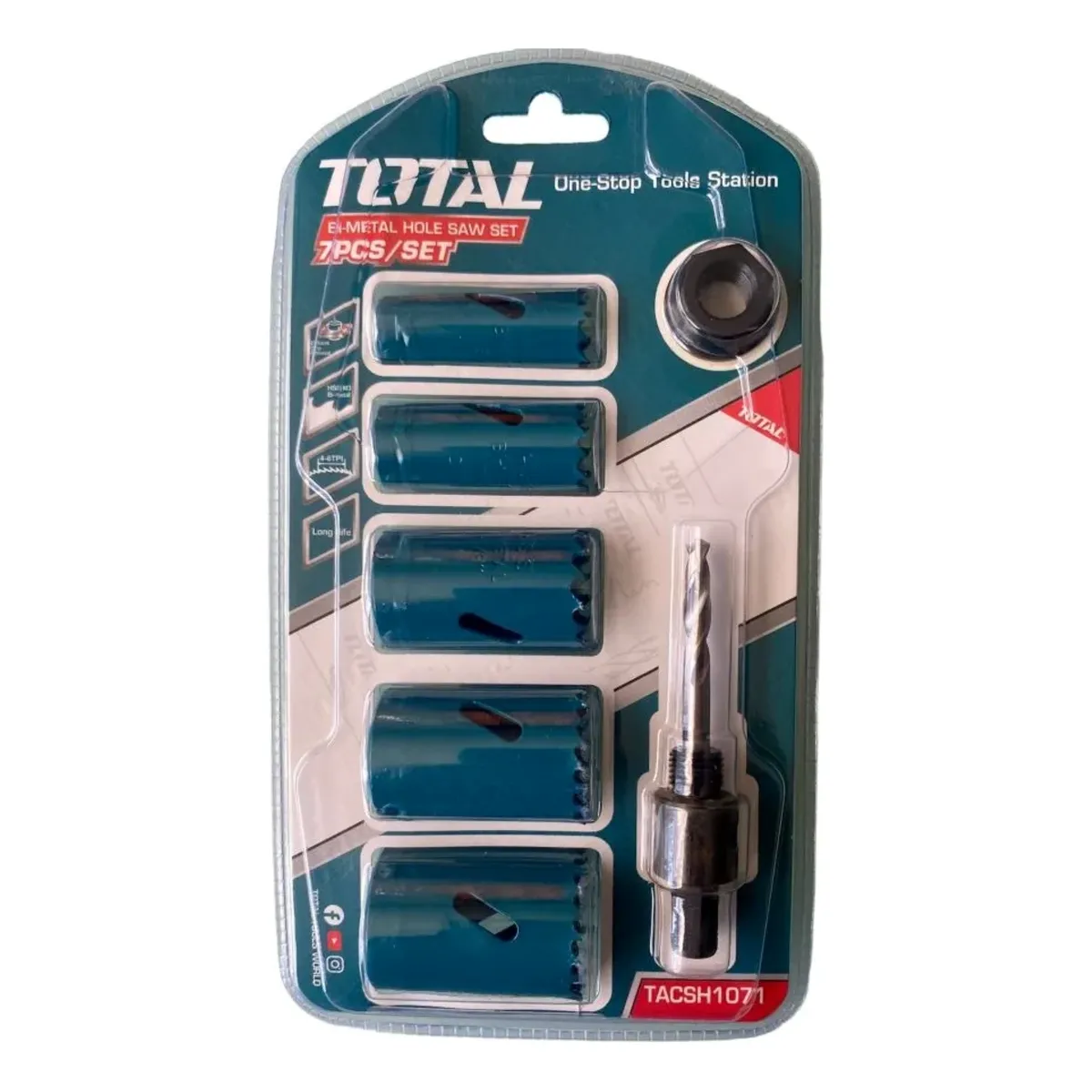 TOTAL - Kit Set Juego Sierra Copa Bi-metal 7 Piezas Total TACSH1071