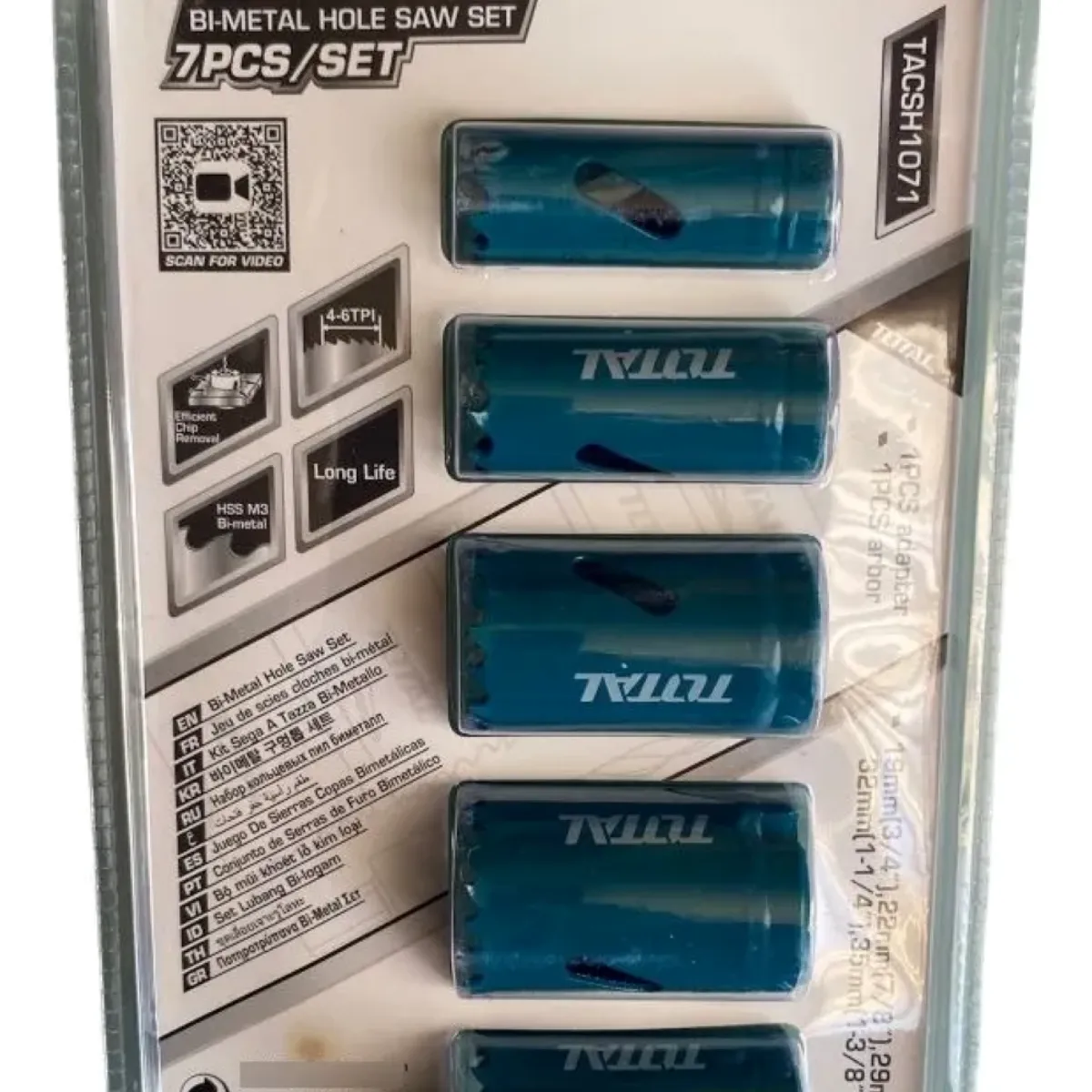 TOTAL - Kit Set Juego Sierra Copa Bi-metal 7 Piezas Total TACSH1071