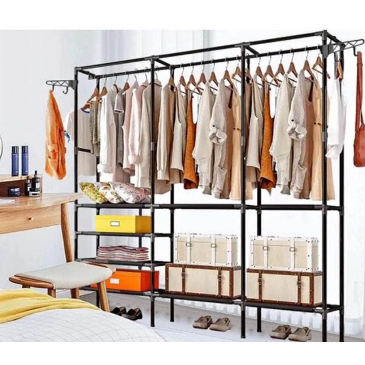 GENERICO - Colgador Exhibidor De Ropa Perchero Organizador De 3 Cuerpos