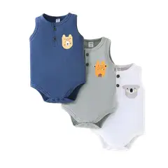 GENERICO - Pack 3 bodys mameluco triangular de manga corta de algodón para bebé 12 a 18 meses