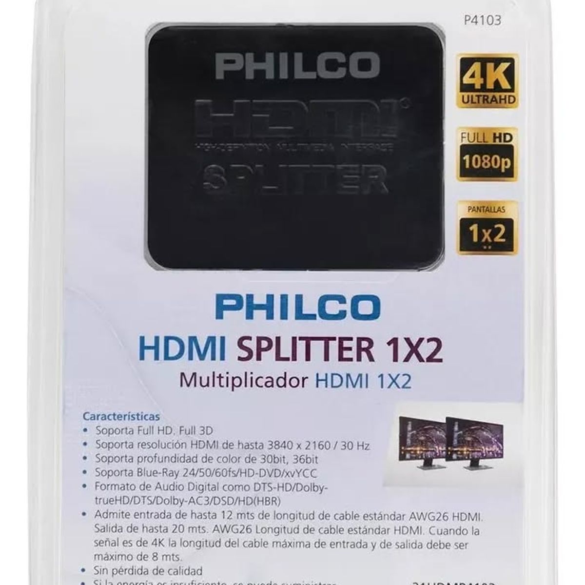 GENERICO - Splitter Divisor Hdmi Philco 1x2v
