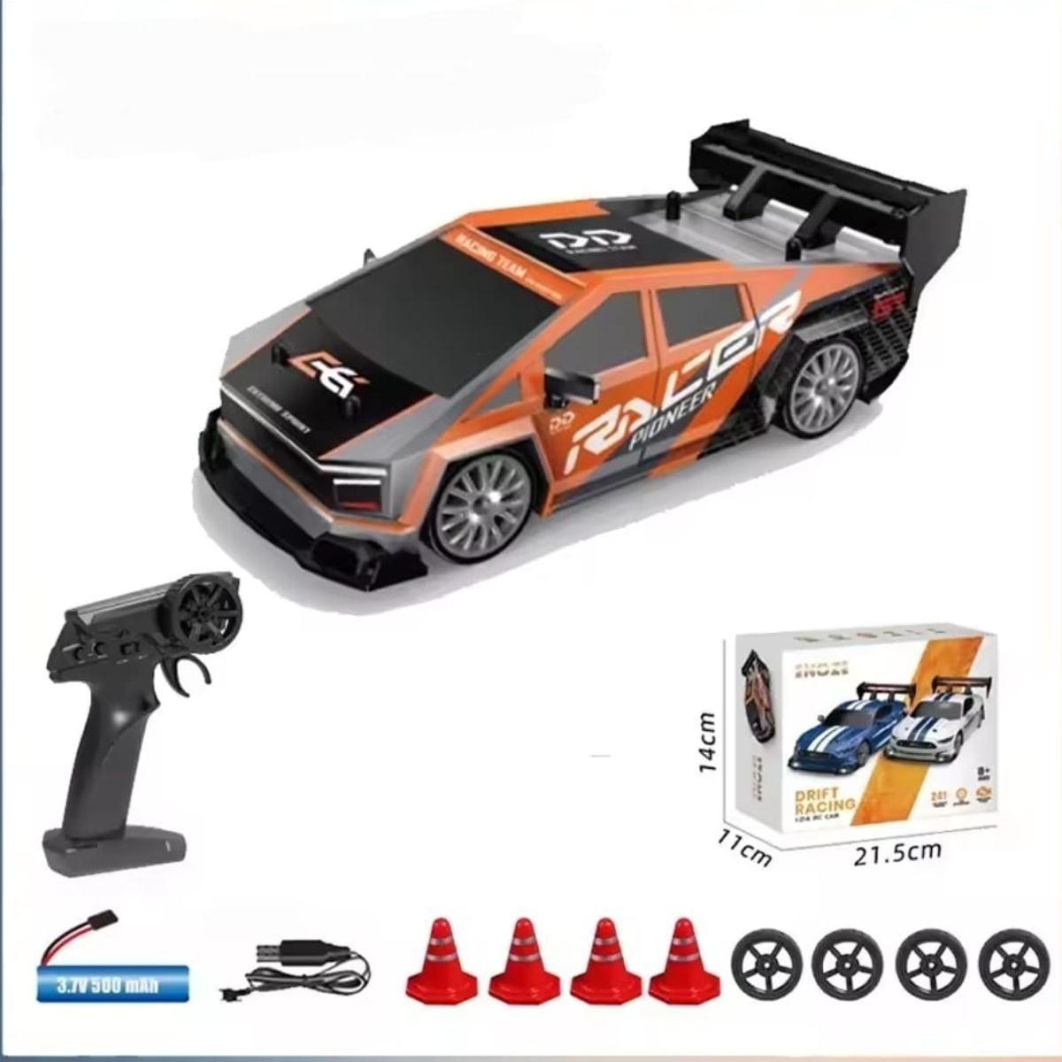 DRIFT - auto drift CyberTruck escala 1 :24 Racing control remoto naranjo