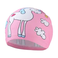 GENERICO - Gorro de Natación Tela Niña Diseño Poliéster Spandex Elástico