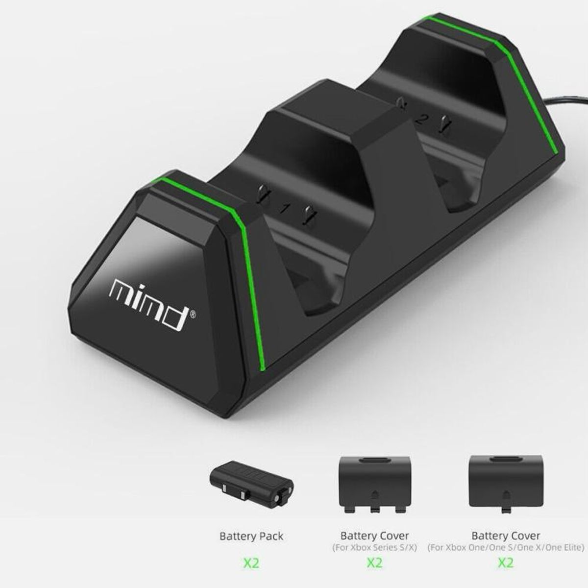 GENERICO - Base cargador Mando de Xbox Series X/S/Xbox One + 02 Batería Recargable