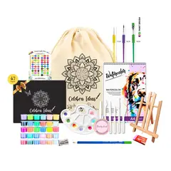 CELEBRA IDEAS - Set kit de arte témperas 30 colores metal pastel flúor purpurina clásicas