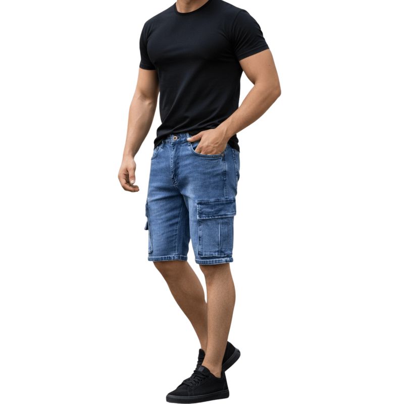 D'JOE - Short Jeans Cargo Hombre Romeo