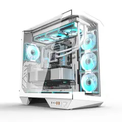 undefined - Gabinete DarkFlash DY470 ATX Lujo Vista 330° Con 4 Fans Argb - Blanco