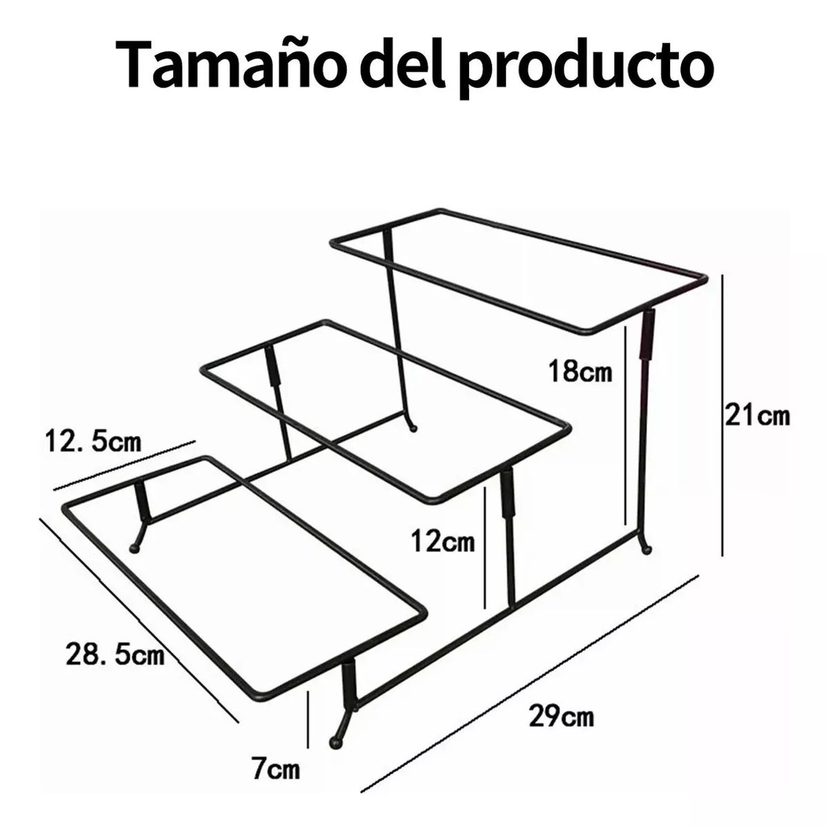 KINDA NICE - Estante De Exhibición De Alimentos De Metal De Tres Capas