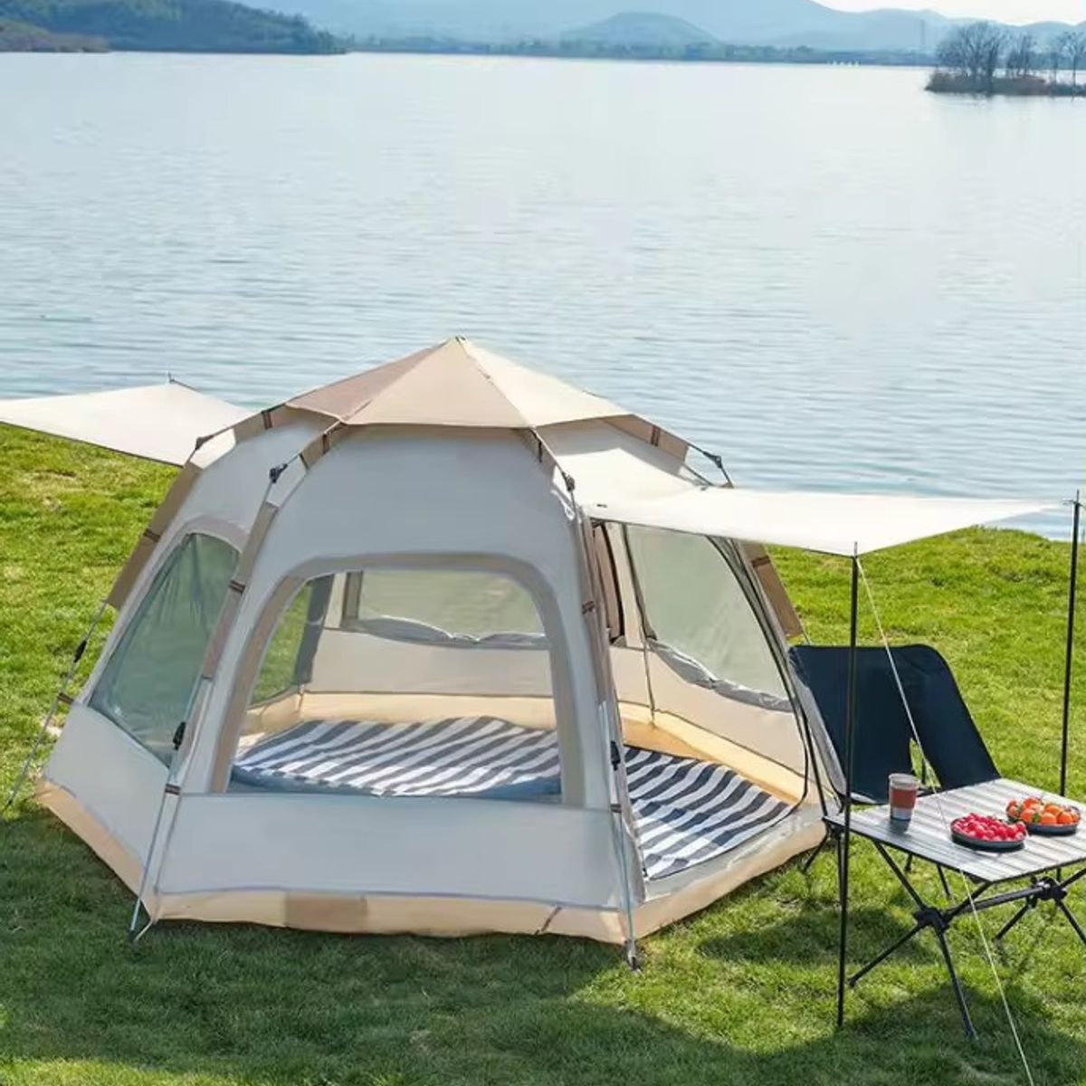 U BUY - Carpa Para Camping Automática Hexagonal Para 4-6personas