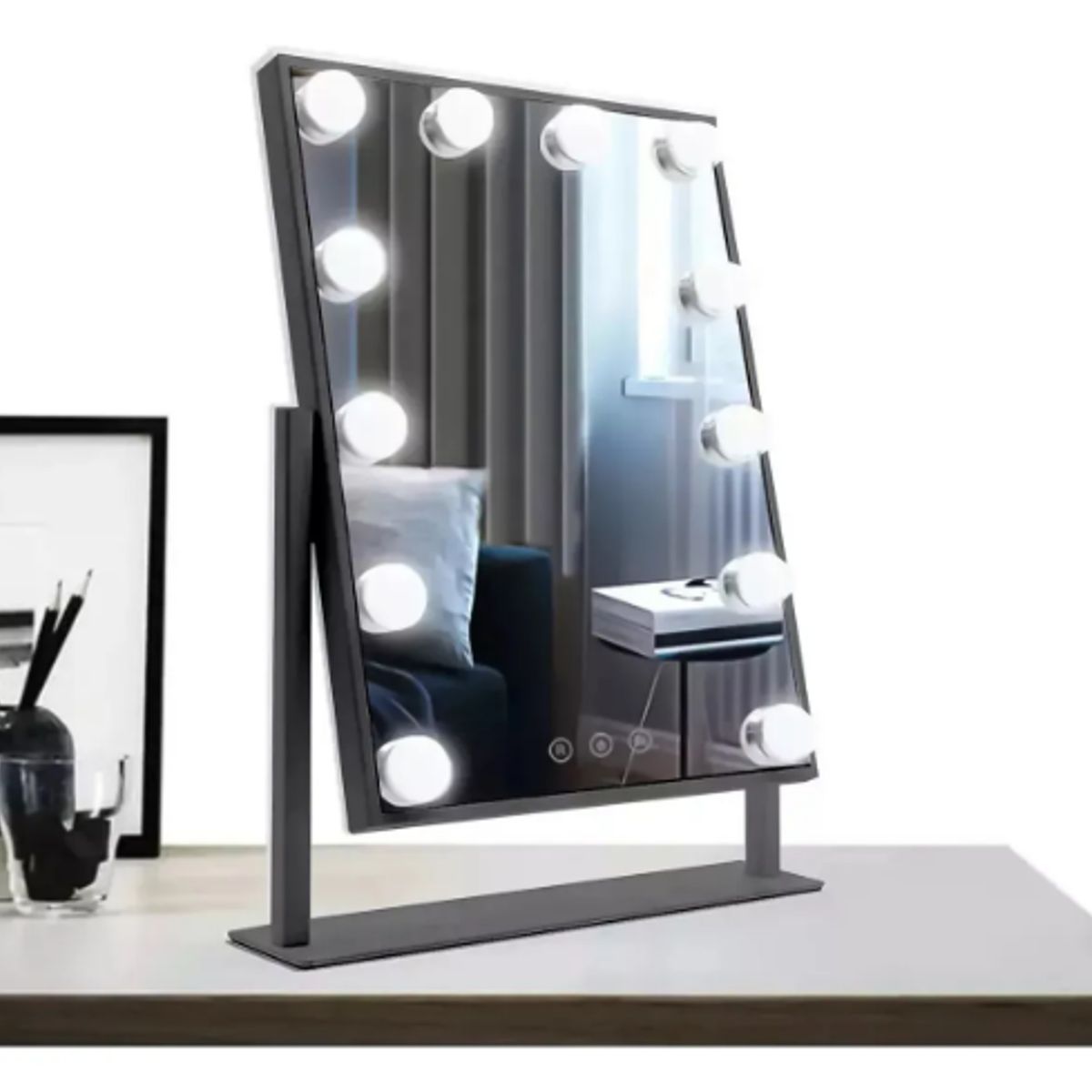 GENERICO - Espejo Maquillaje Tocador Profesional Led 12 Luces Usb 360°