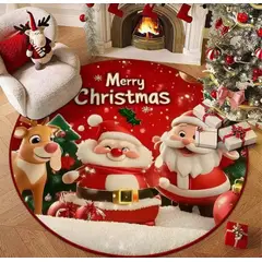 GENERICO - ALFOMBRA DE NAVIDAD REDONDA 90CM DE DIAMETRO