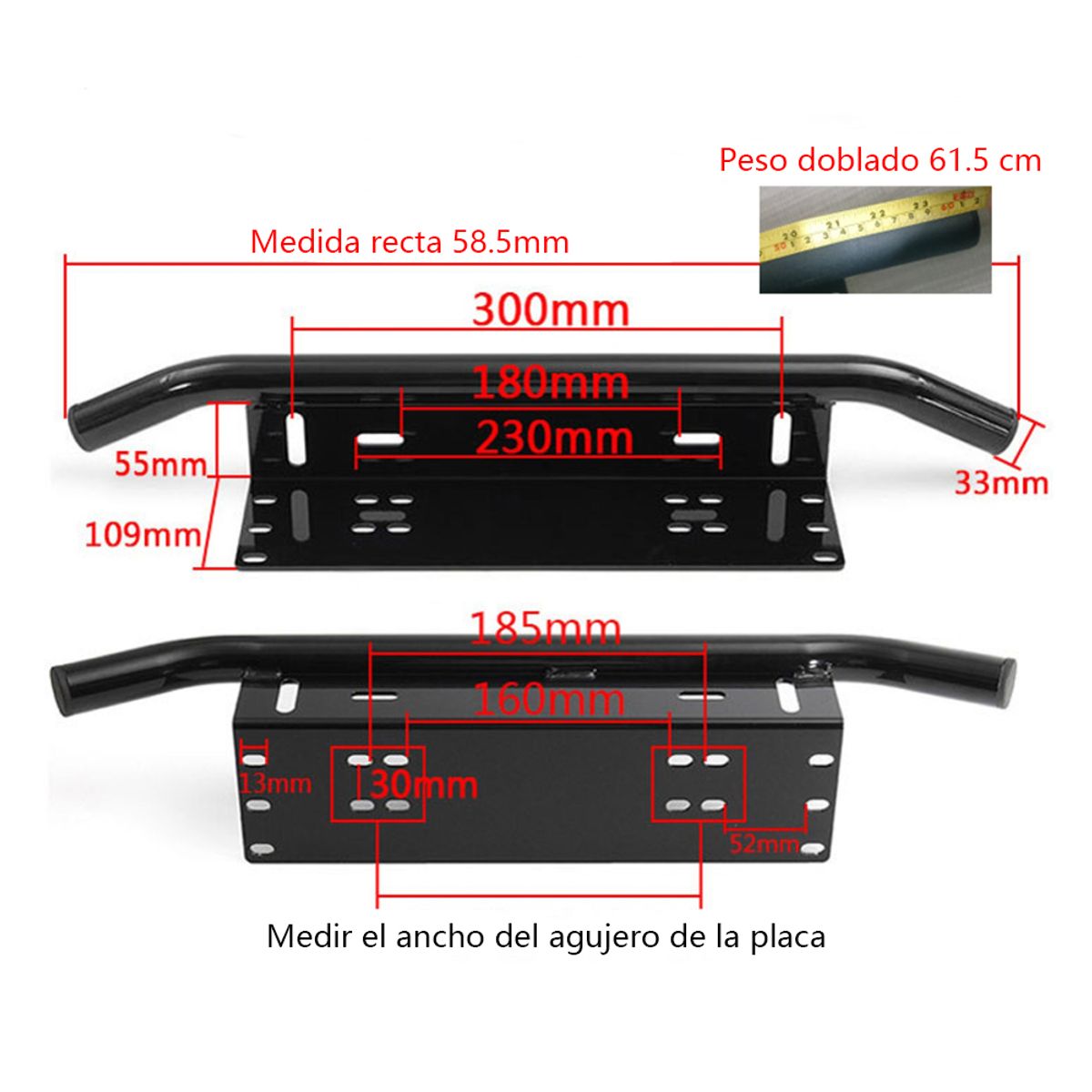 KINDA NICE - Base Soporte Focos O Barra Led  Titular De La Matrícula
