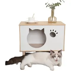 YOMYM - Velador Con Cama Casa Gatos Mascotas 39x40x50cm