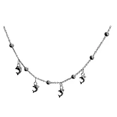 TAETHAI - Pulsera de plata 925 con dijes delfines