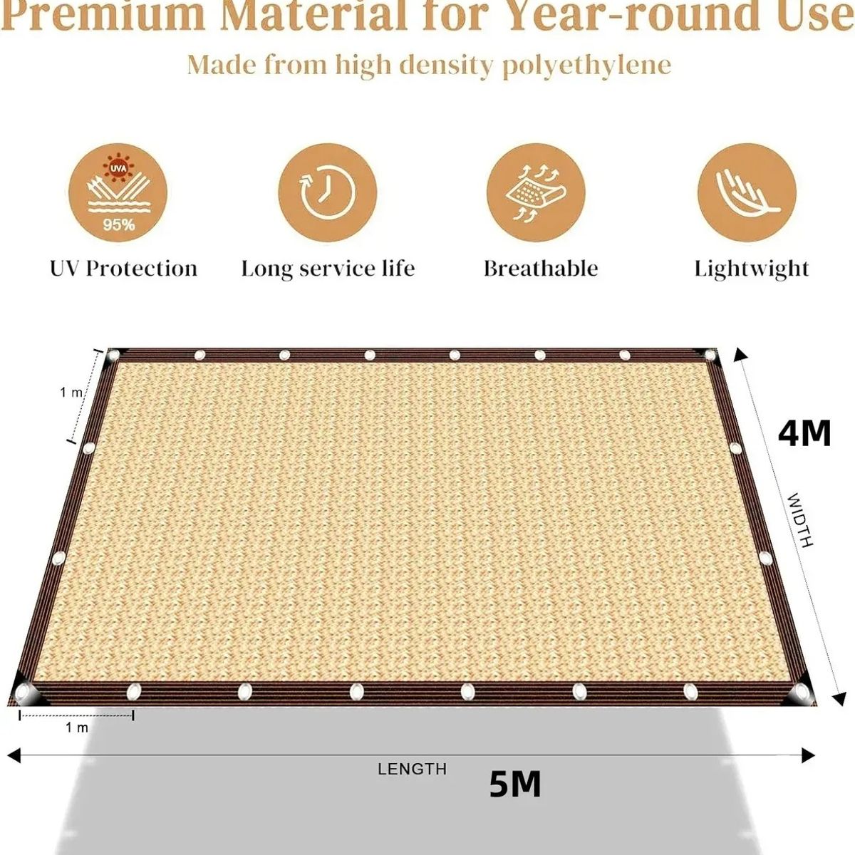 KUANGYE - Lona De Malla De Sombra Red Bloqu 4x5m Tasa De Sombreado 90%