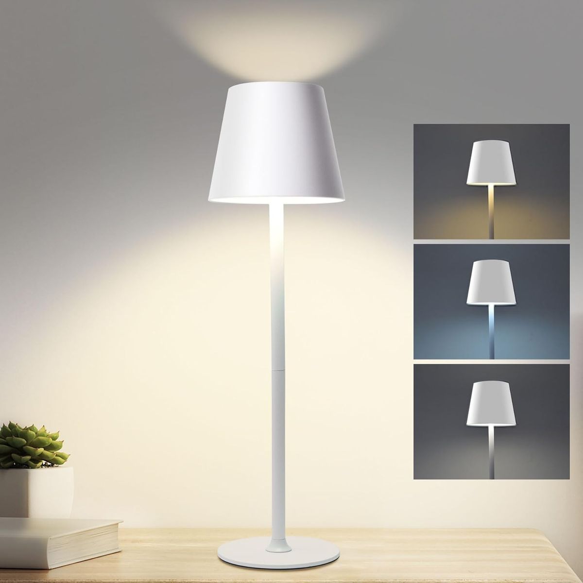 TATEE - Lámpara De Mesa Recargable Lámpara USB Ajuste de tres colores