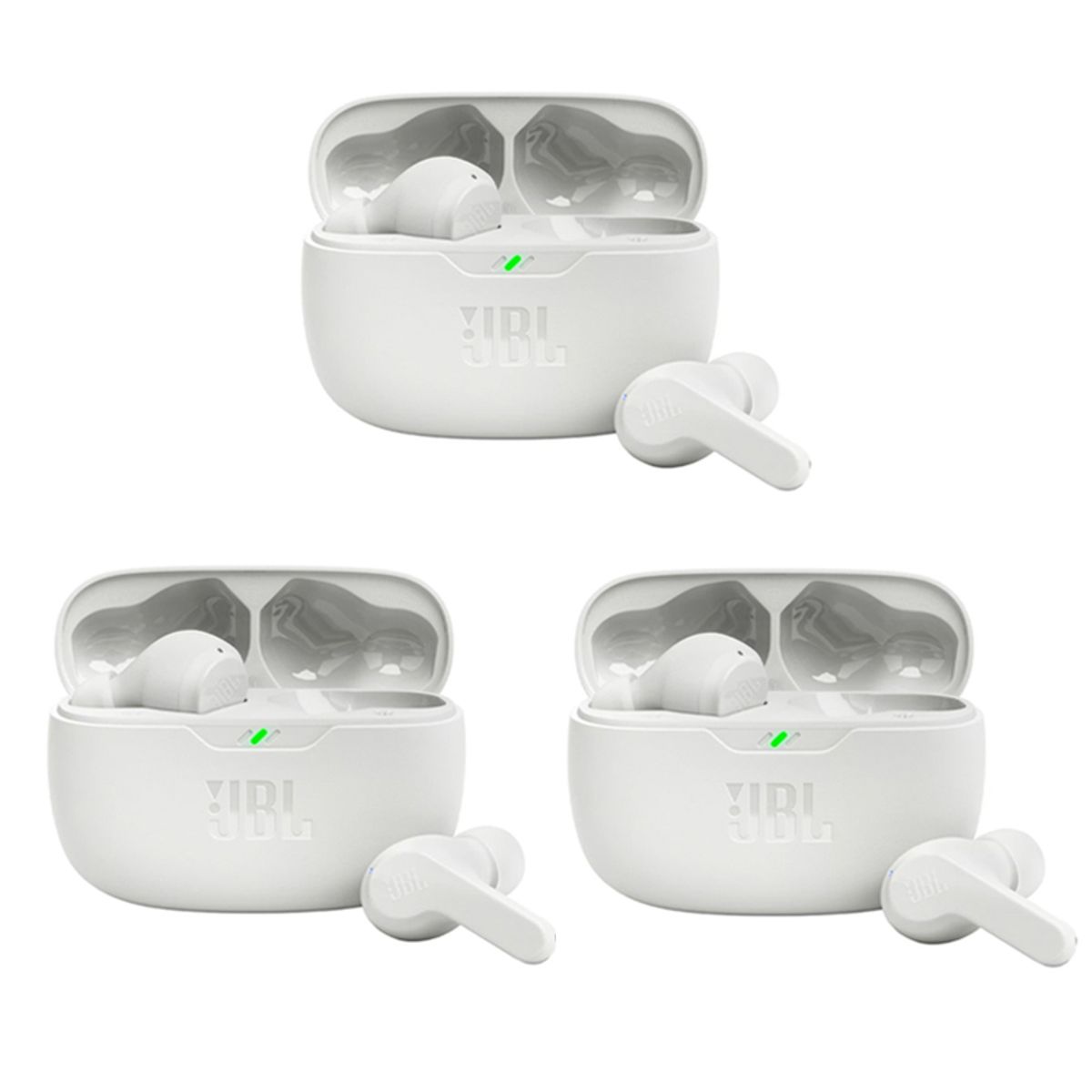 JBL - Set 3 Audífonos Bluetooth JBL WAVE BEAM Blanco