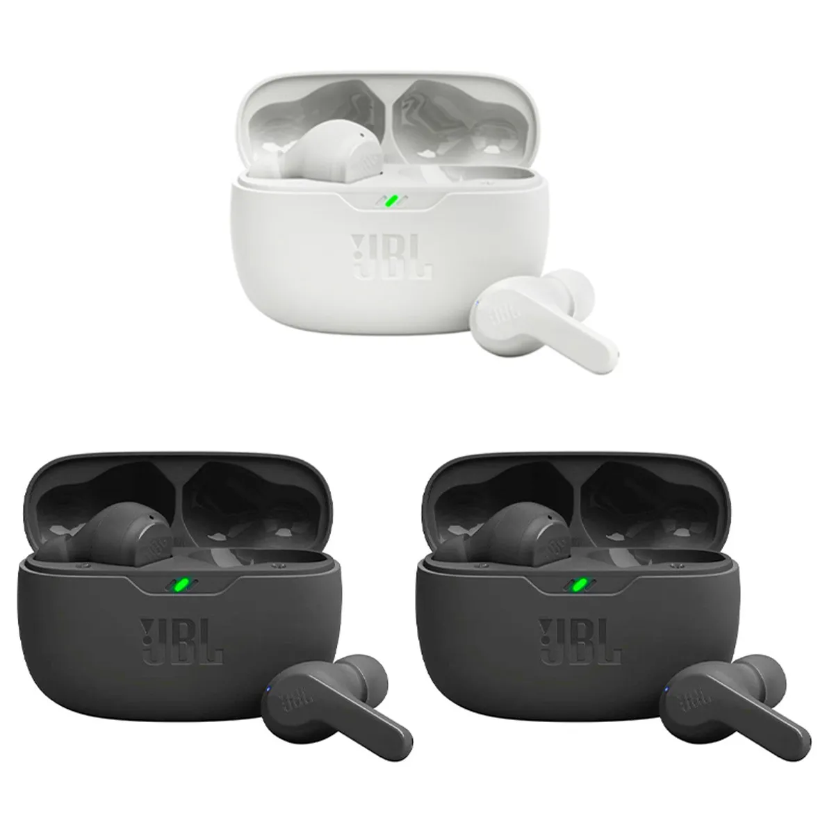 JBL - Set 3 Audífonos Bluetooth JBL WAVE BEAM 2Negro+1Blanco