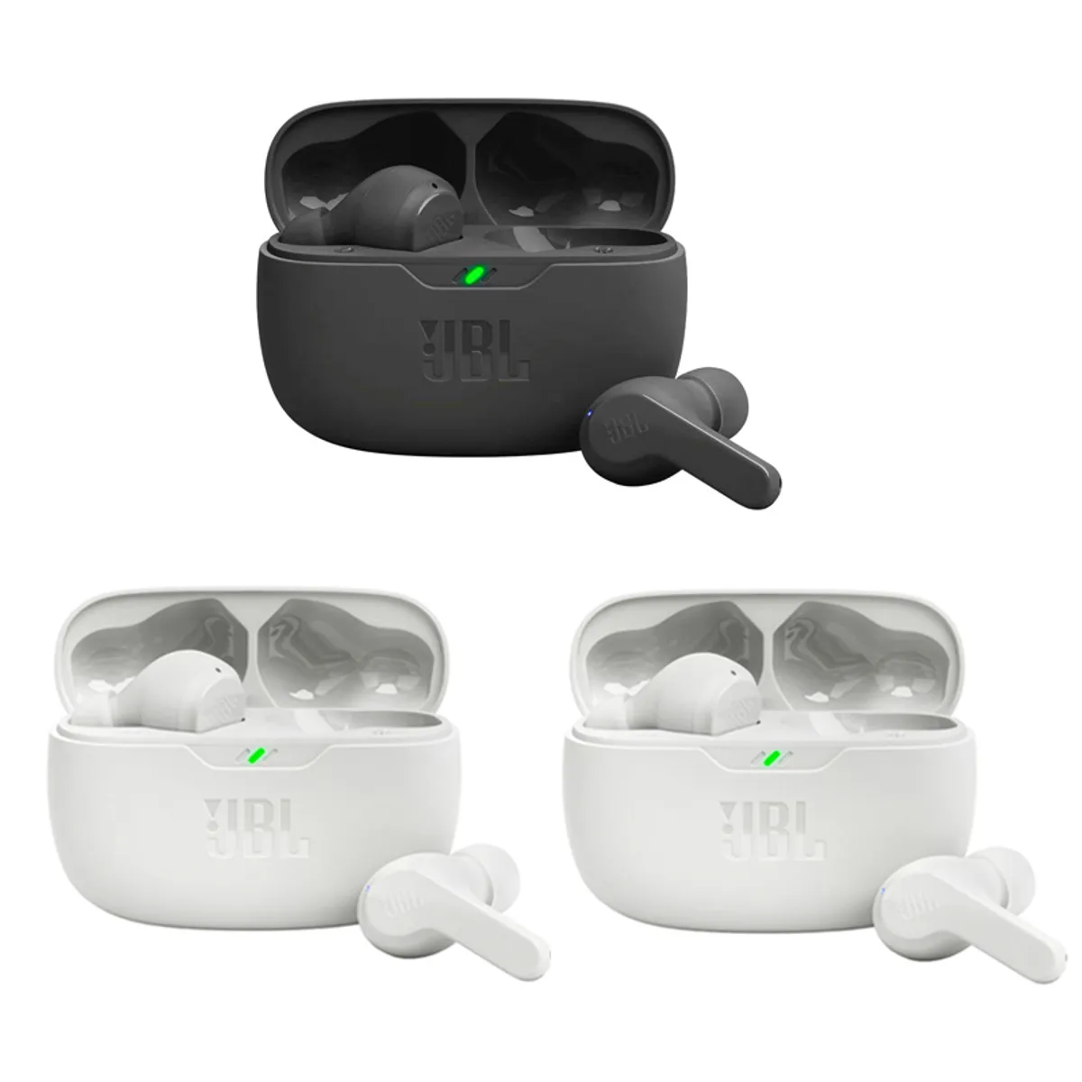 JBL - Set 3 Audífonos Bluetooth JBL WAVE BEAM 2Negro+1Blanco