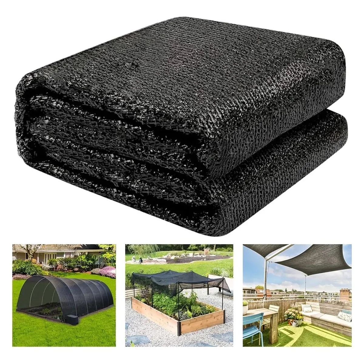 KUANGYE - Malla Sombra 80% Raschel Negro 4.2 Mts X 10 Mts