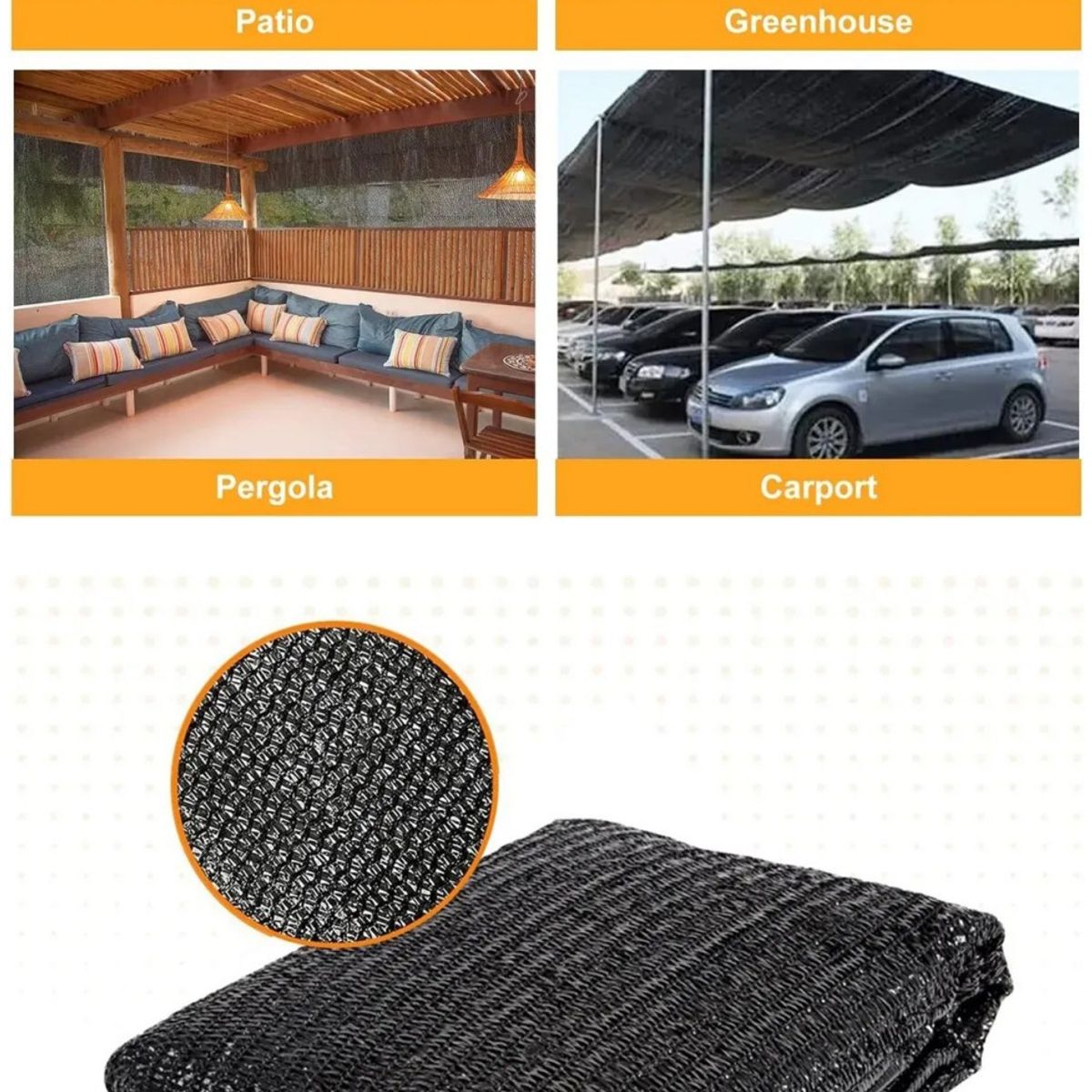 KUANGYE - Malla Raschel 4.2 X 10 Mts Sombra Techo Patio Terraza Jardin