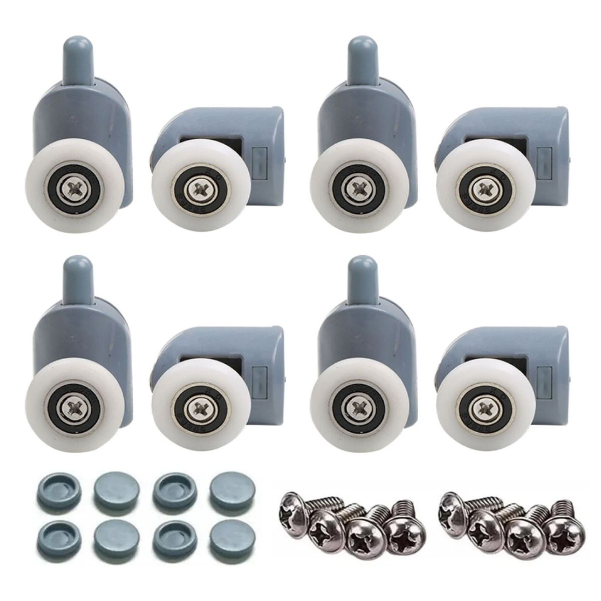 KINDA NICE - 8 Ruedas Para Shower Door, 4 Superiores Doble + 4 Inferiores