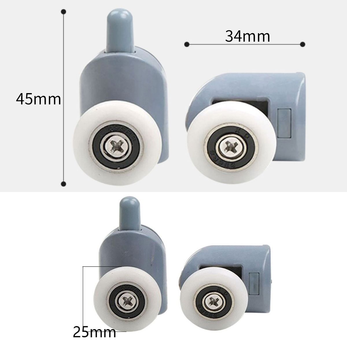 KINDA NICE - 8 Ruedas Para Shower Door, 4 Superiores Doble + 4 Inferiores