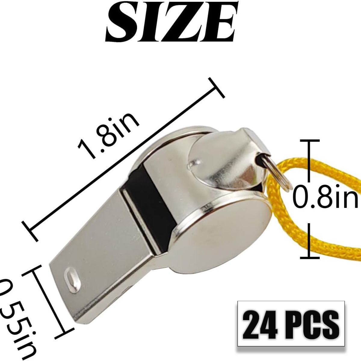KINDA NICE - 24u Silbato Metálico Con Cuerda Pito Deporte Juegos Protesta