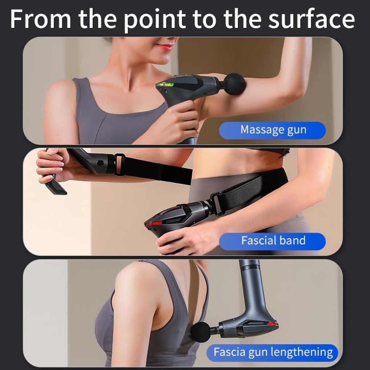 BLUEDREAMER - Pistola de masaje vibratoria separable Masajeador muscular de percusión con