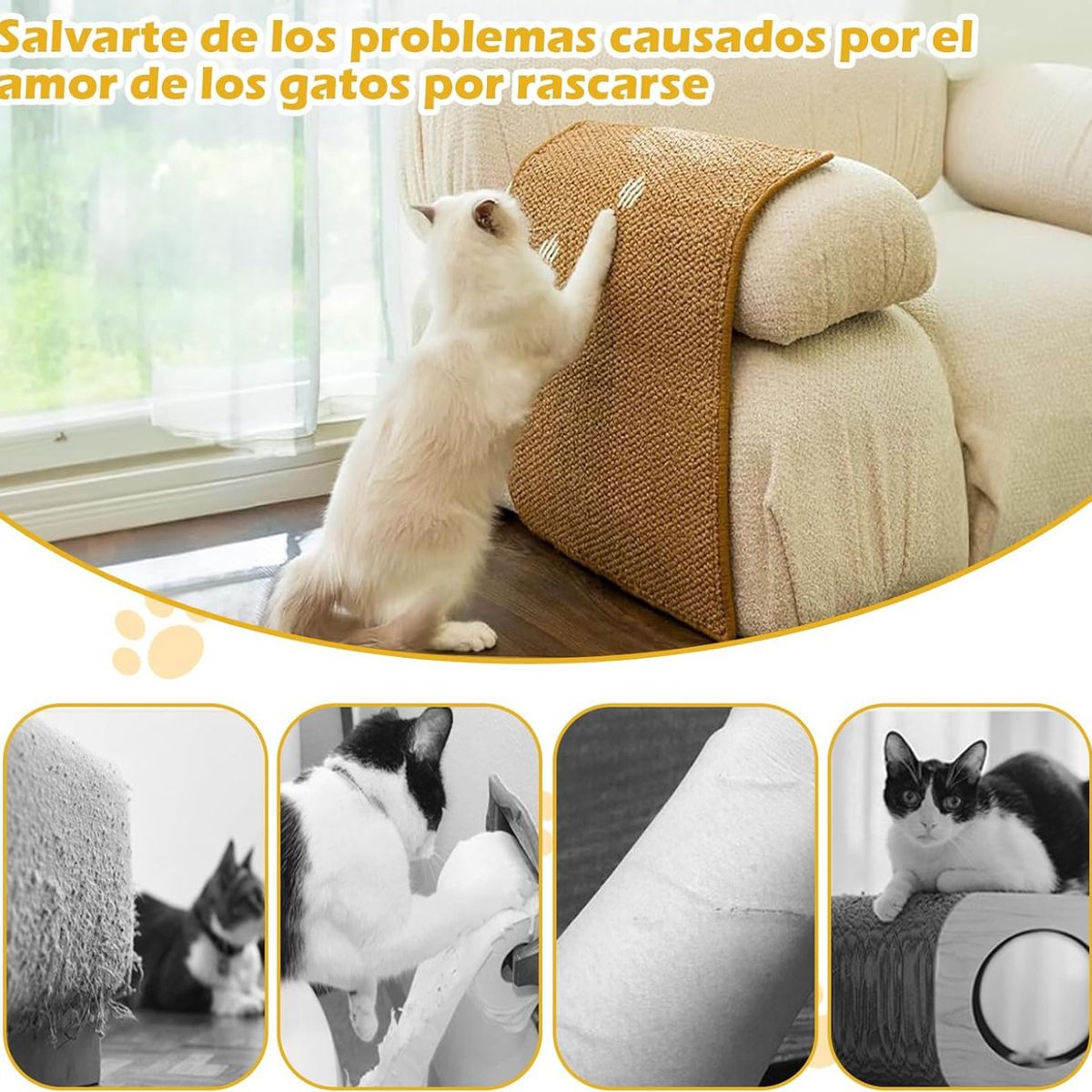 GENERICO - Rascadores Para Gatoz 40x60cm De Sisal Natural Para Muebles