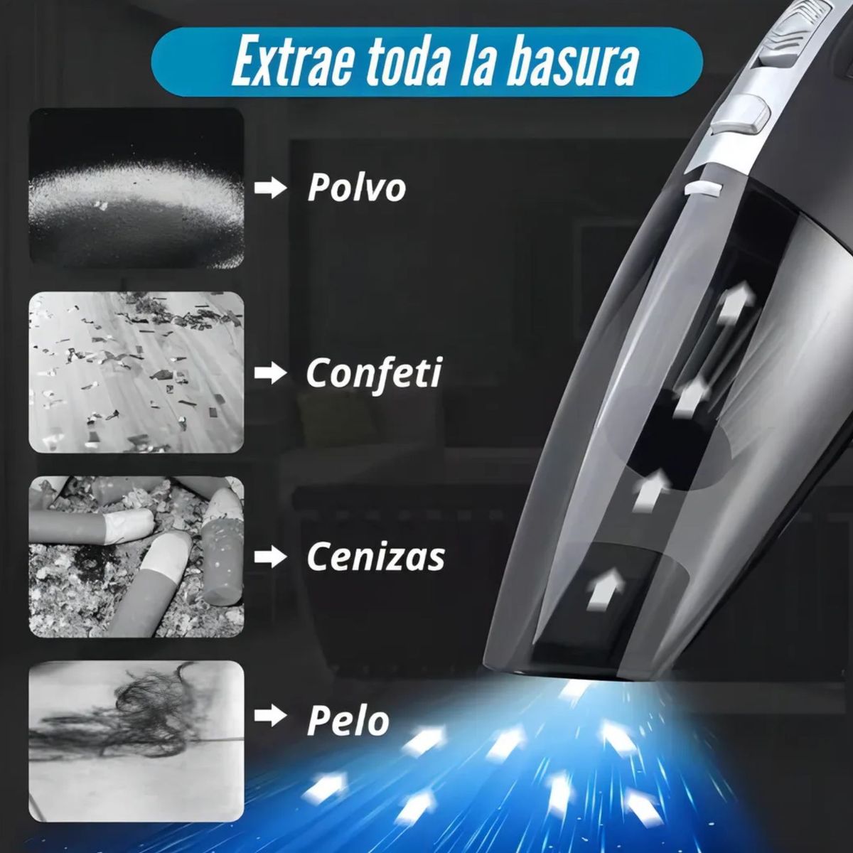 MOVI - Aspiradora inalámbrica de Alta Potencia 4 en 1 (Auto, Hogar y más)
