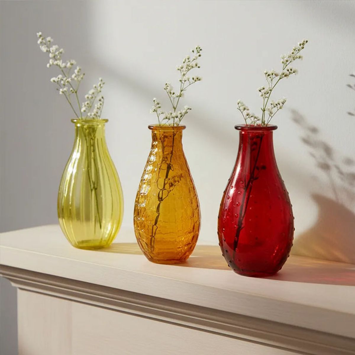 BRIC - Florero De Vidrio Colores 7x15 Set De 3