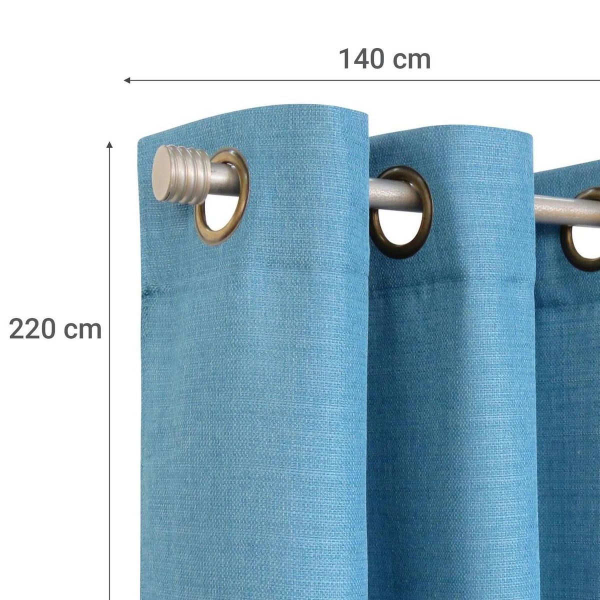 ILLUSIONS - Set De Cortinas Mónaco De 8 Piezas 140x220cm Marca Idetex Turchese