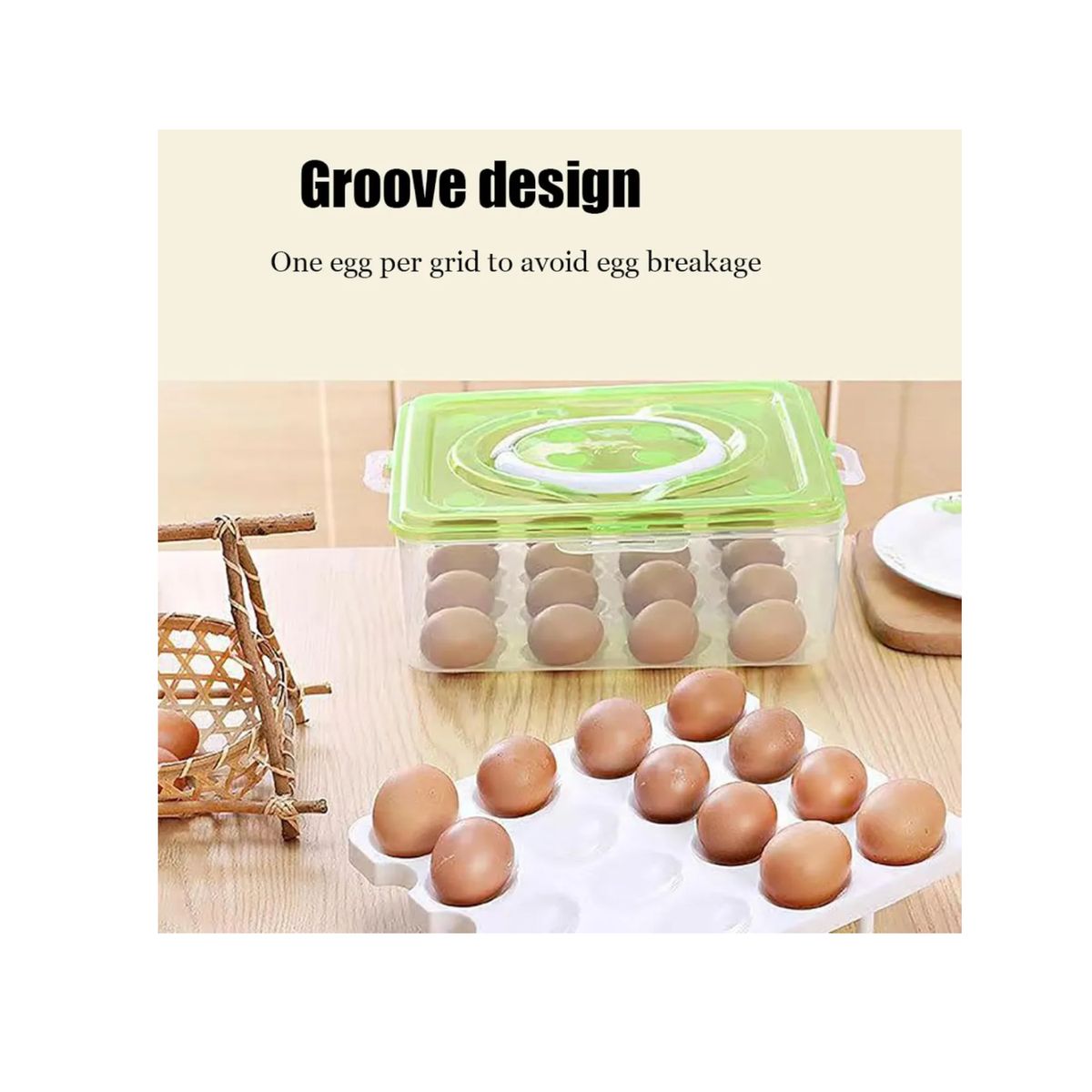 GENERICO - Huevera Organizador De Huevos Bandeja Plastica 32 Huevos