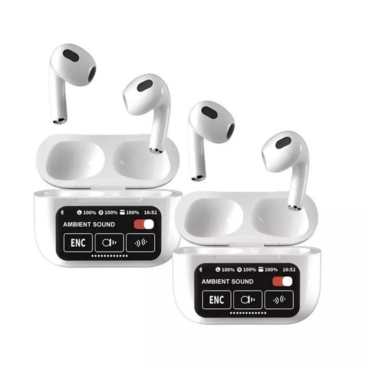 EVERSO - Audífonos Bluetooth Con Pantalla Digital Anc Y Modo Sonido Blanco
