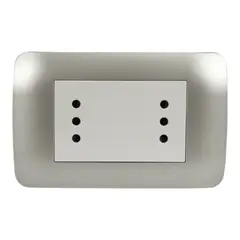 LEXO - Enchufe Hembra Doble 2p+t 10a Plata Armado -