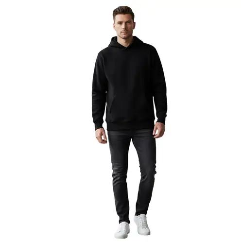 AAYO MODA - Polerón Negro Unisex Clásico con Capucha y Bolsillo Canguro