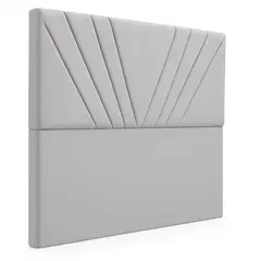 GENERICO - Respaldo De Cama 1.5 Plazas Siena Gris Claro En Lino