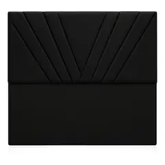 GENERICO - Respaldo De Cama 1.5 Plazas Siena Negro En Lino