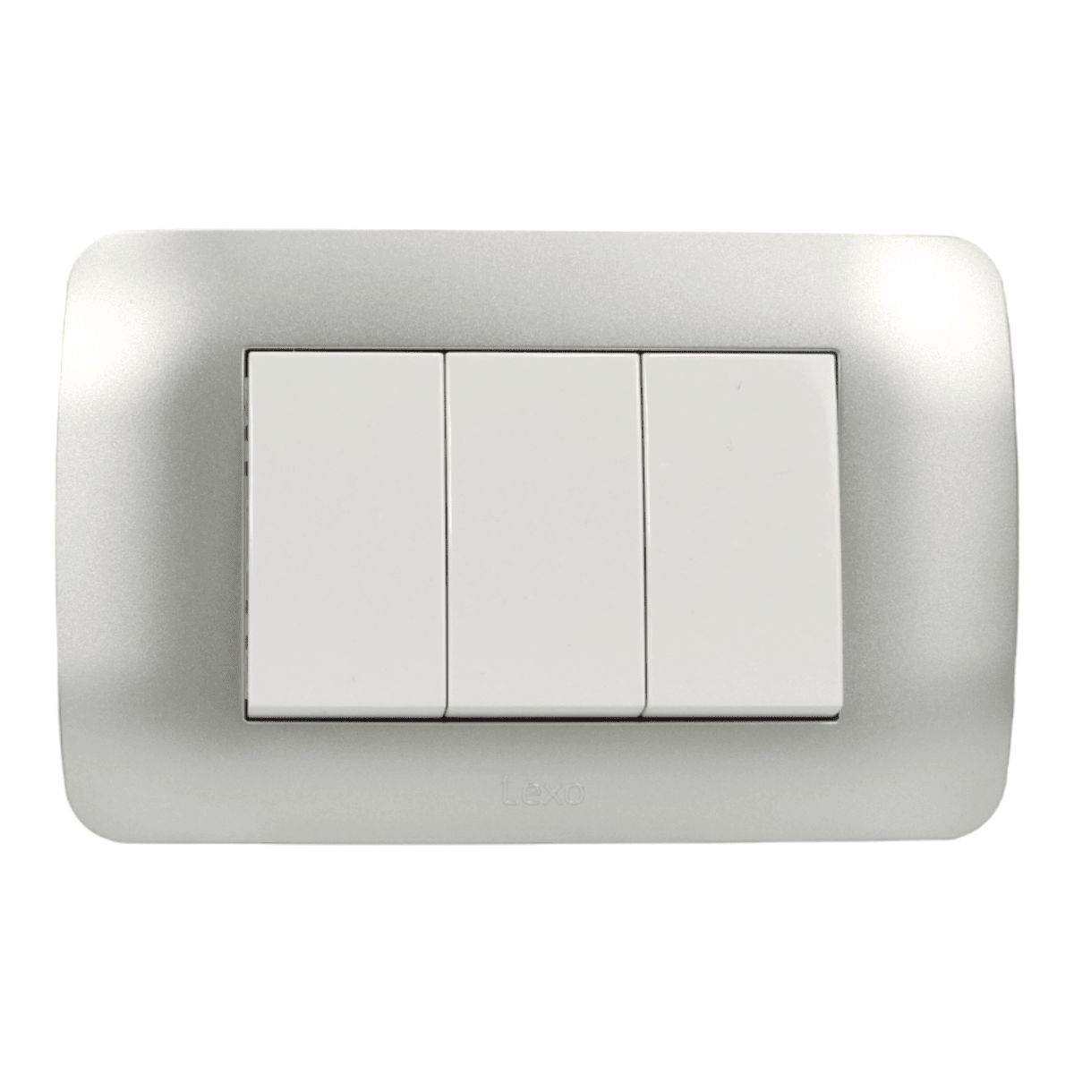 LEXO - Interruptor Triple 9 / 32 10a Plata Armado - Lexo