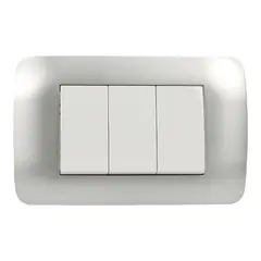 LEXO - Interruptor Triple 9 / 32 10a Plata Armado -