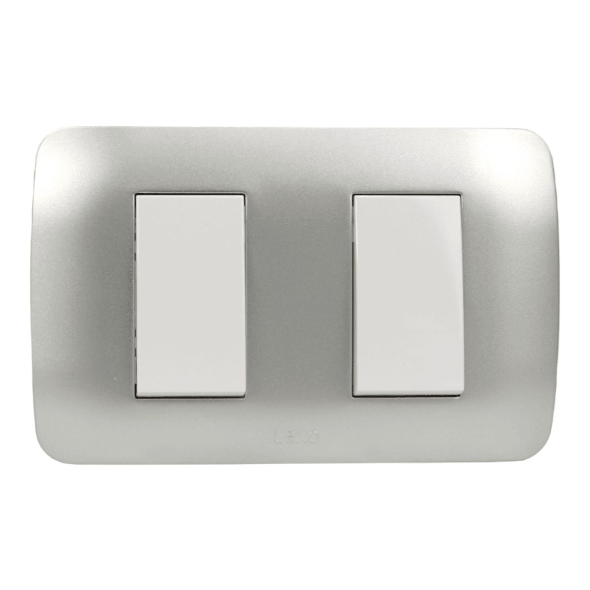 LEXO - Interruptor Doble 9 / 15 10a Plata Armado - Lexo